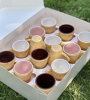 Оригинальный подарок Съедобные чашки 24шт в наборе Печенье+шоколад для напитков: кофе,чая,какао,мороженного
