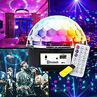 Світлодіодний музичний Диско Куля Mp3 led Bluetooth magic ball light + пульт флешка для світломузика для вечірок