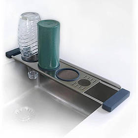 Розсувна полиця-підставка металева на раковину, органайзер для кухонної раковини