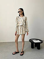 Комбинезон женский летний с юбкой-шортамиTorero Бежевый  размер 42-44