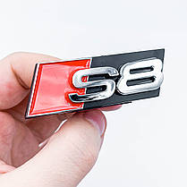 Емблема для решітки радіатора S8 AUDI (Ауді) - Хром 68 х 21 мм, фото 2