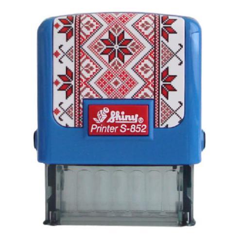 Оснастка для штампа 38x14 мм синя, Shiny printer S-852 серія Вишиванка