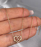 Срібний ланцюжок кольє з кулоном позолота, фото 2