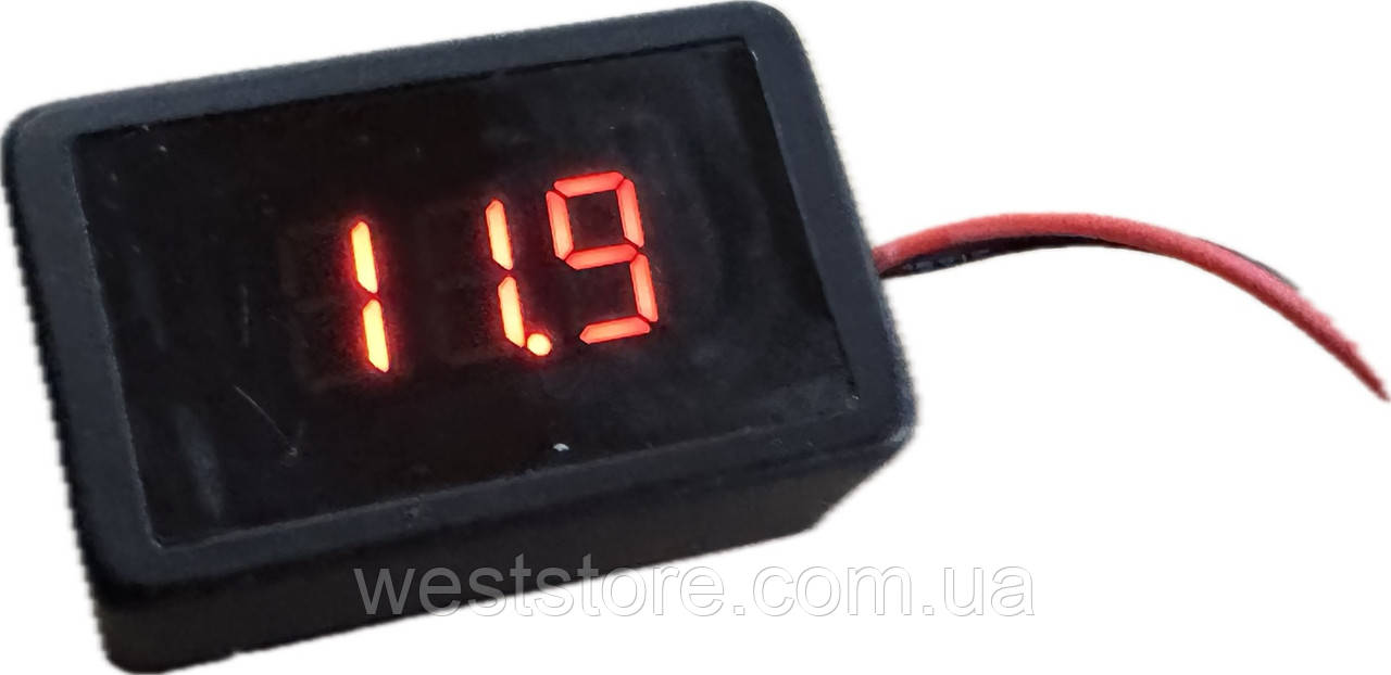 Вольтметр блок індикації напруги на проводках 3 знаки 12-24 V