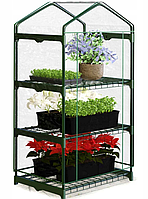 Мінітеплиця, парник із полицями Plonos Зелена 125 х 69 х 49 см (4921)