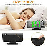 Дзеркальний настільний LED годинник з проекцією часу на стелю VST-3618 від USB, Електронний годинник, фото 2