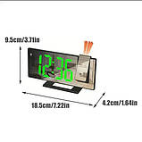 Дзеркальний настільний LED годинник з проекцією часу на стелю VST-3618 від USB, Електронний годинник, фото 9