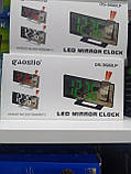 Дзеркальний настільний LED годинник з проекцією часу на стелю VST-3618 від USB, Електронний годинник, фото 10