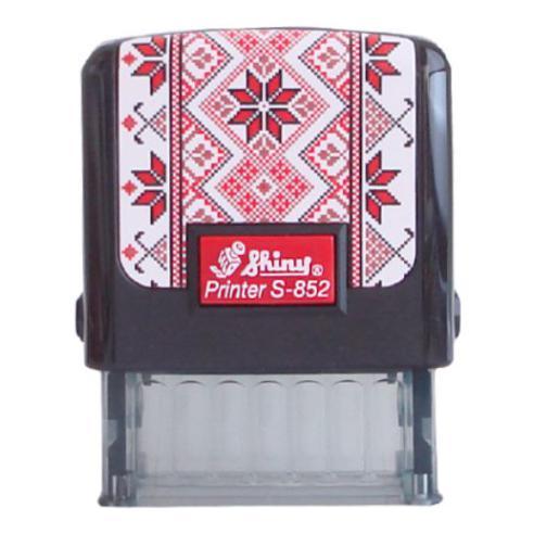 Оснастка для штампа 38x14 мм чорна, Shiny printer S-852 серія Вишиванка