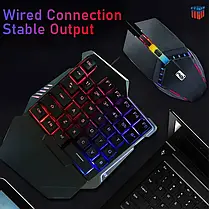 Дротова Клавіатура і Мишка 198I G506 Black з підсвічуванням, Комплект для Мобільного Геймера, фото 3