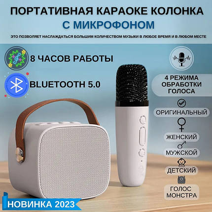 Набір для караоке світлодіодний бездротовий, Караоке система для дому з мікрофоном, Караоке станція, Караоке система для дому з, фото 1