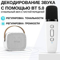 Набір для караоке світлодіодний бездротовий, Караоке система для дому з мікрофоном, Караоке станція, Караоке система для дому з, фото 4