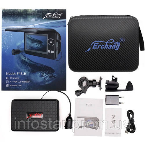 Подводная камера для рыбалки видеоудочка 4.3" 1000TVL 15м, Erchang ...
