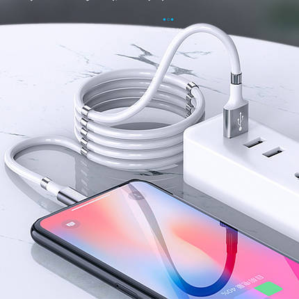 Магнітний кабель для зарядки MagLink Lightning 1.8 м, USB кабель для телефону, фото 1
