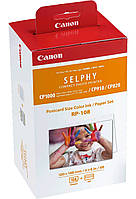 Комплект оригінальний фотопапір та картриджи Canon RP-108 на 108 відбитків для принтера Selphy CP820, CP910, CP1200, CP1300