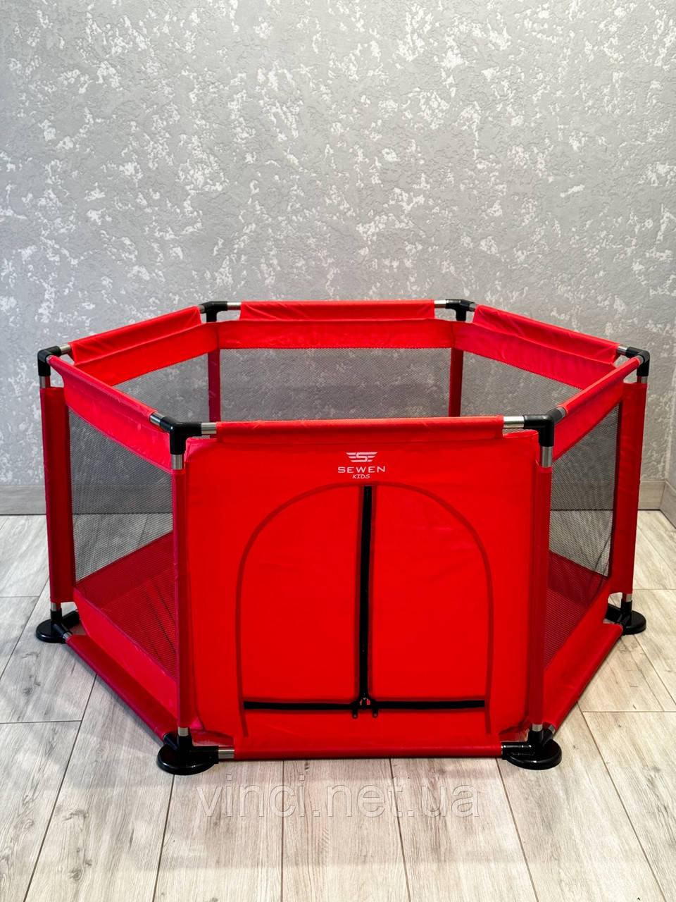 Манеж дитячий + КУЛЬКИ Sewen ЧЕРВОНИЙ Сухий басейн Дитячі манежі, фото 1