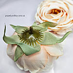 Головка троянди з тичинками блідо-персикова 9 см, фото 5