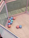 Манеж дитячий + КУЛЬКИ Sewen СВІТЛО РОЖЕВИЙ Сухий басейн Дитячі манежі, фото 8