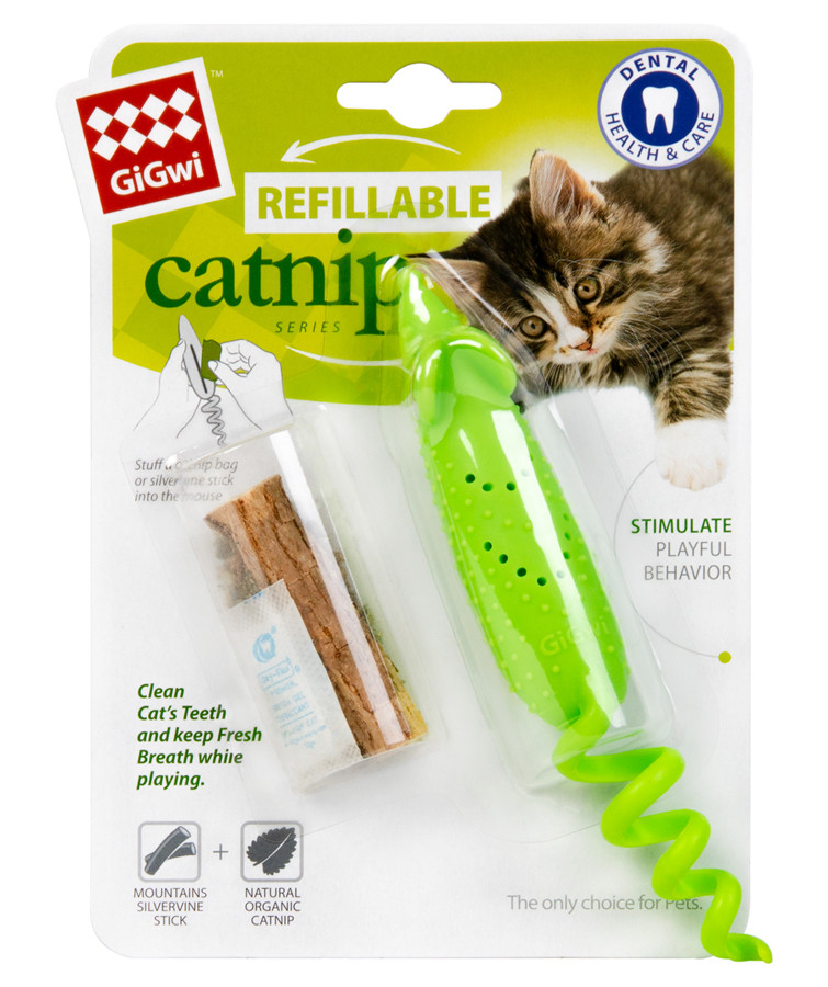 Игрушка для кошек Мышка резиновая GiGwi Refillable Catnip, резина, 16,5 см - фото 2 - id-p2088572906