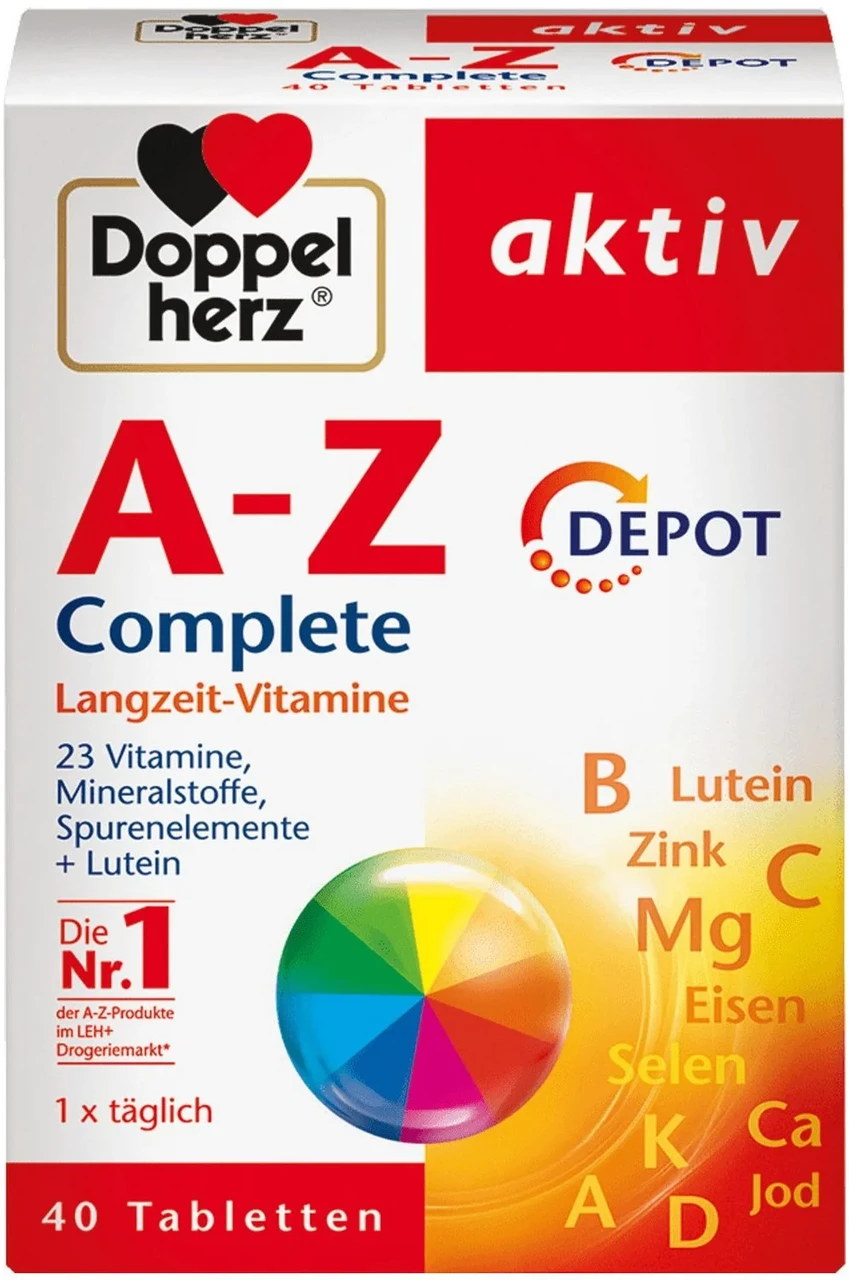 Мультивітаміни Доппельгерц від А до Цинку Doppelherz A-Z DEPOT тривалої дії, фото 1