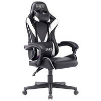 Игровое кресло VR Racer Dexter Djaks механизм Tilt кожзам черный с белыми вставками (AMF-ТМ)