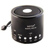 Колонка Мини портативная WSTER WS-A8 с MP3, USB и FM-pадио ЧЕРНЫЙ ETV