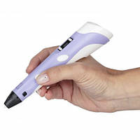 3d ручка на аккумуляторе 3D ручка Smart 3D Pen 2 фиолетовая, Качественная 3d ручка, Детская 3d ручка AL-304
