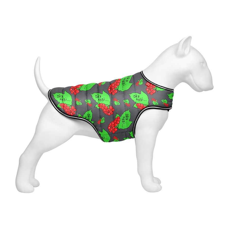 Курточка-накидка для собак WAUDOG Clothes, малюнок "Каліна", XS, А 26 см, B 33-41 см, C 18-26 см