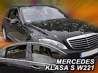 Дефлектори вікон / вітровики Mercedes S-class W-221 2006+ (59cm) 4D (вст, 4шт) [КБ] (Heko)