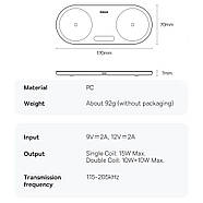 Швидка бездротова зарядка на 2 пристрої Baseus Digital LED Display 20W (чорний), фото 9