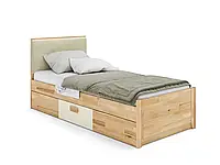 Деревянная подростковая (детская) кровать К'Лен Rainbow 900 х 2000с мягким изголовьем Айвори