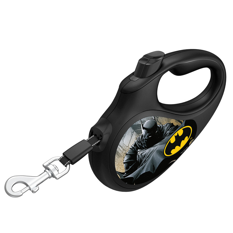 Поводок-рулетка для собак WAUDOG R-leash, рисунок "Бэтмен Черный", M, до 25 кг, 5 м, светоотражающая лента - фото 3 - id-p2088590226