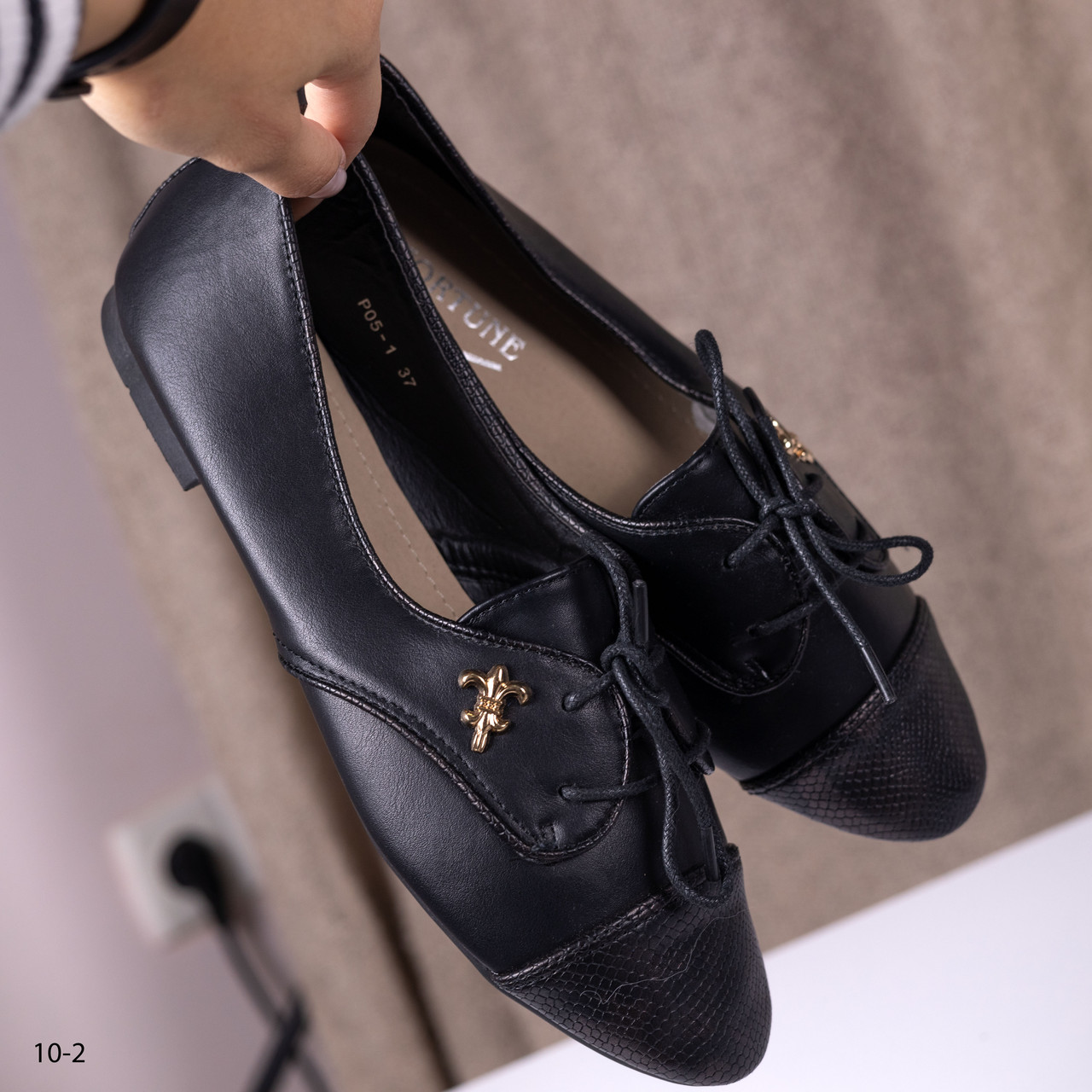 Черные балетки со шнурком 39 р-р - фото 3 - id-p2088608296