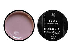Гель для нарощування Saga Builder Gel Veil 02 Orchid (ніжна орхідея), 15 мл