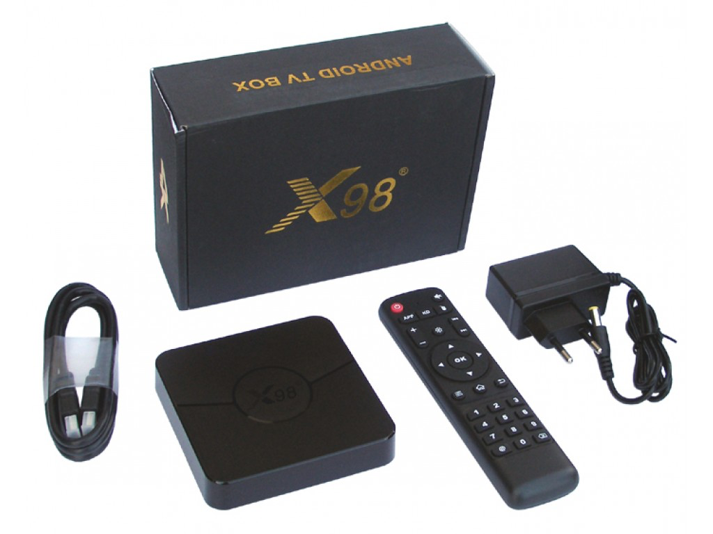 Медіа приставка X98-PLUS 2/16 (Android 11) ОЗУ 2 Гб, 16Гб вбудованої пам'яті, проесор Amlogic S905W2, підтримка 4K, Wi-Fi 5 (2,4