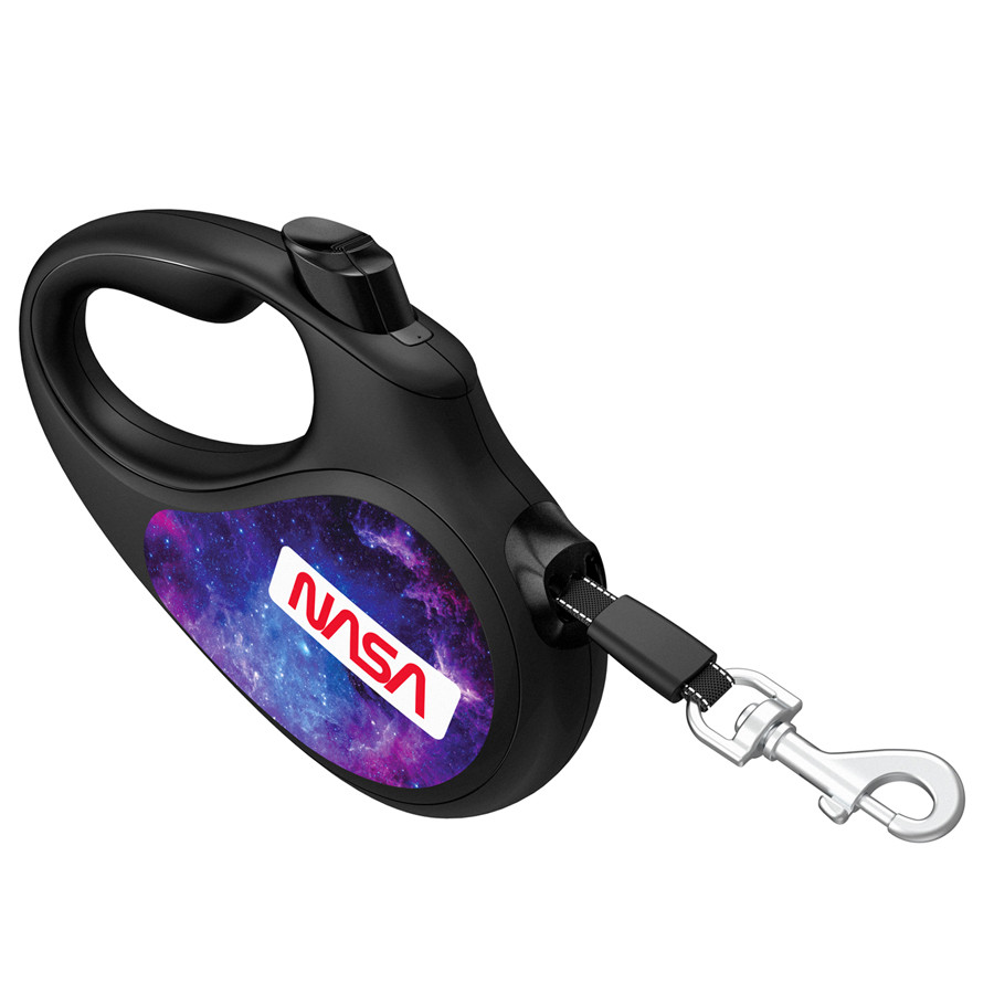 Поводок-рулетка для собак WAUDOG R-leash, рисунок "NASA21", L, до 50 кг, 5 м, светоотражающая лента черный - фото 5 - id-p2088574367