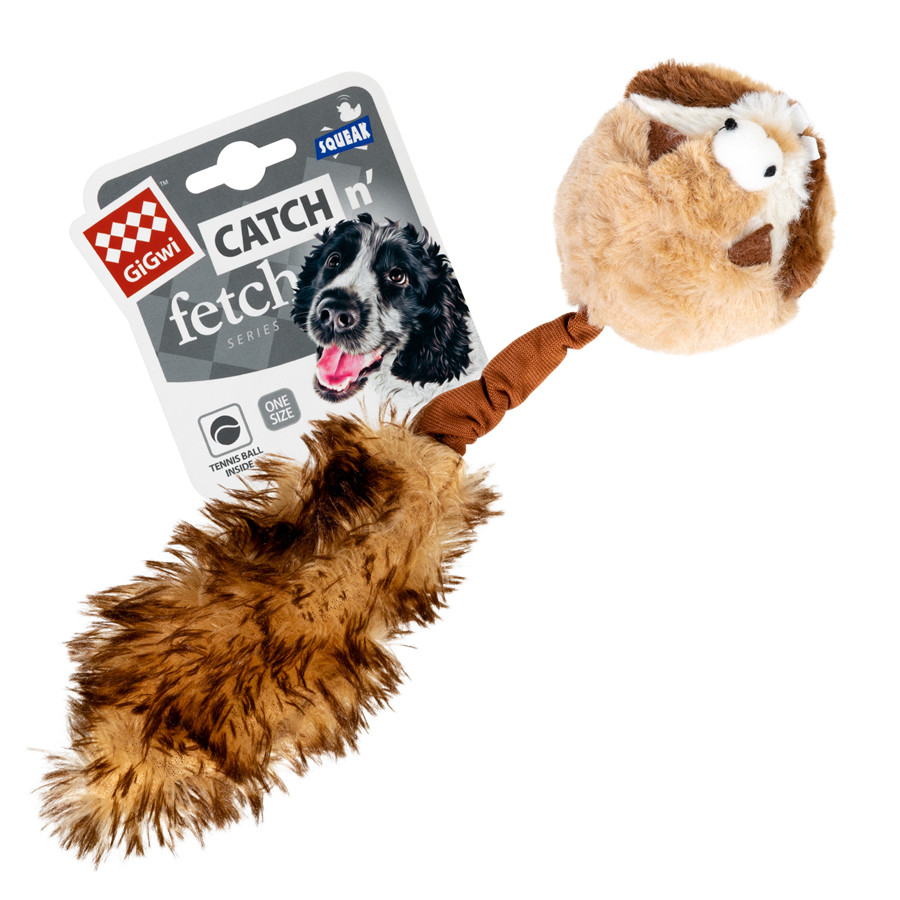 Игрушка для собак Барсук с 2-мя пищалками GiGwi Catch&fetch, искусственный мех, 26 см - фото 2 - id-p2088574458