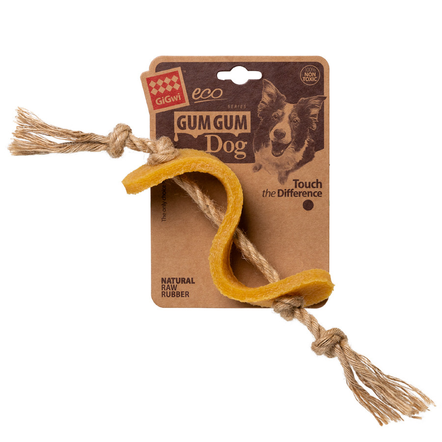 Игрушка для собак Доллар GiGwi Gum gum каучук, пенька, 13,5 см - фото 2 - id-p2088574477