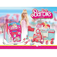 Набор парикмахера Barbie для девочки (26 предметов, фен, расчёска, аксессуары, в рюкзаке) 926-3004