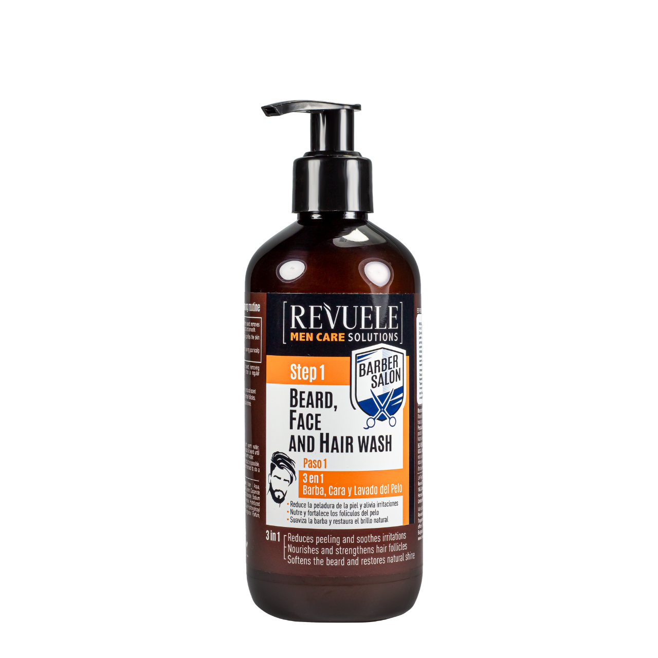 Гель для вмивання, миття волосся та бороди Revuele Men Care Barber Salon 3 in1 300 мл, фото 1