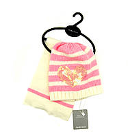 Комплект: шарф+шапка для девочки Piazza Italia Розовый с белым (PIT1501 80 white-pink (3 года)