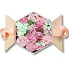 Подарунковий набір букет троянд з мила в подарунковій коробці / Набір квітів з мила ручна робота, фото 3