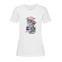 Белая женская футболка С принтом Lady Gaga (14-1-9-1-білий)