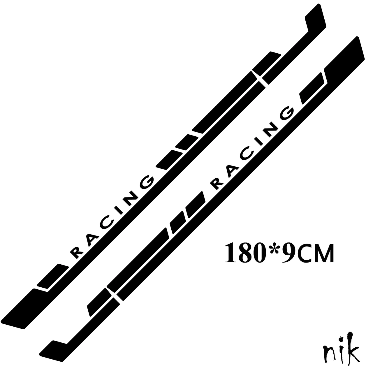 Наклейка на авто/машину дверей 2 смужки 180*9 см Racing, тюнінг