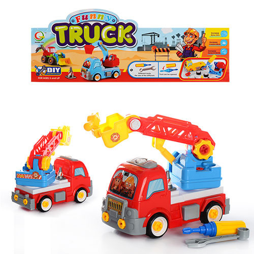 Конструктор 1410D (48 шт.) на шурупах, пожежна машина, викрутка, ключ, у кульці,22-29-14 см