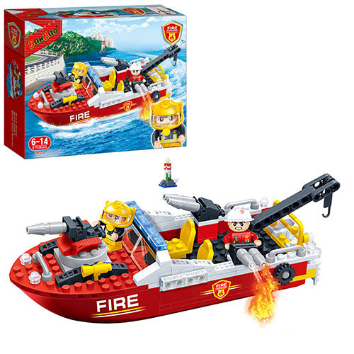 Конструктор BANBAO 7105 (16 шт.) пожежний катер, фігурки 2 шт., 198де, у кор-ку, 33-24-7 см