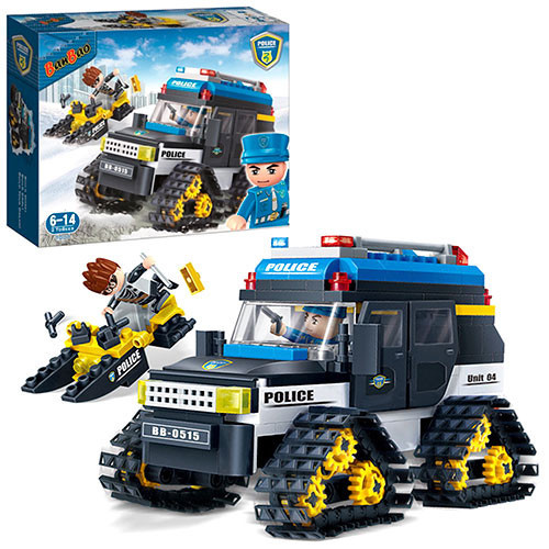 Конструктор BANBAO 7007 (16 шт.) поліція, машина, снігохід, фігурки 2 шт., 315де, у кор-ку, 33-24-7см