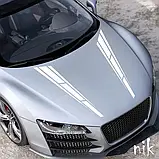 Наклейка на авто/машину капот 2 смужки 80*12 см, стайлінг, тюнінг, фото 7