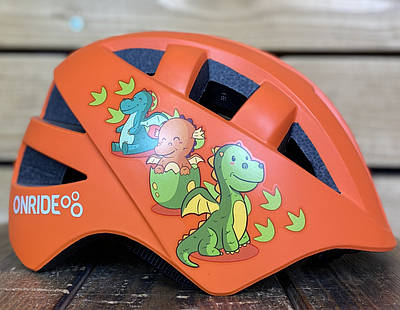 Шолом для велосипеда дитячий ONRIDE BUD динозаври