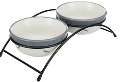 Підставка Trixie (Триксі) з мисками з кераміки для кішок, 0,3 л/12 см